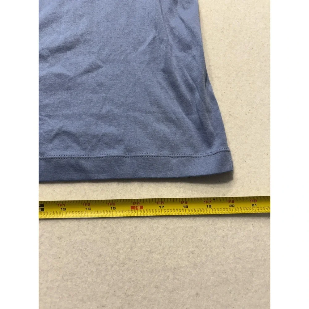 Banana Republic Luxe Touch Polo Shirt Mens Medium Blue Short Sleeve V Neck